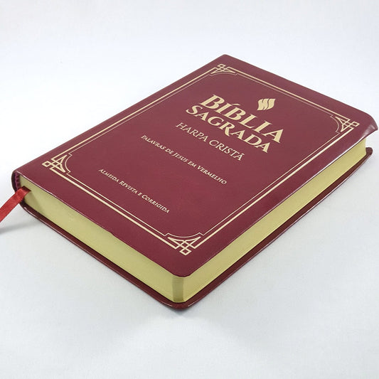 Bíblia Sagrada | Harpa Cristã | Letra Grande | Capa Luxo Vinho