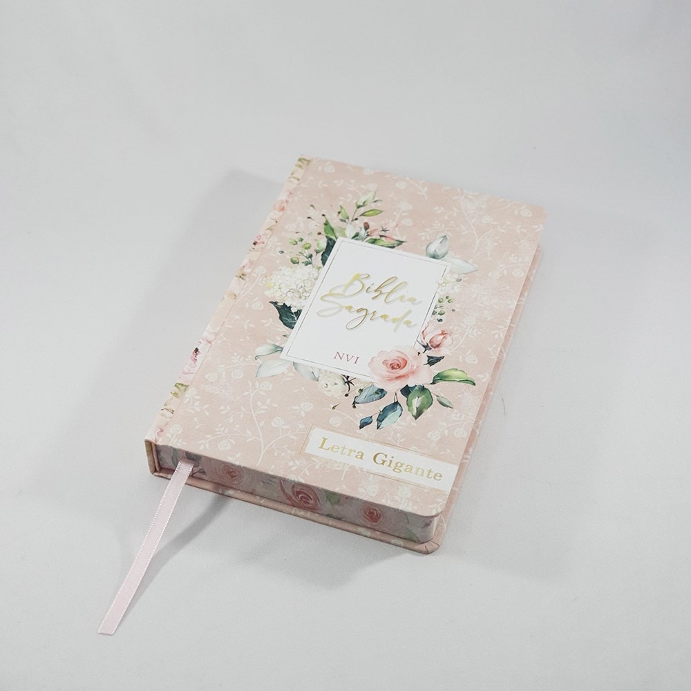 Bíblia Sagrada Flores Rosa | NVI | Letra Gigante | Capa Dura