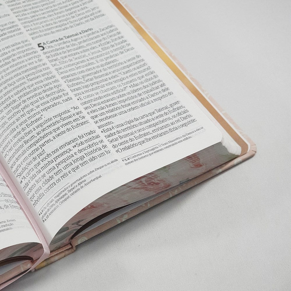 Bíblia Sagrada Flores Rosa | NVI | Letra Gigante | Capa Dura