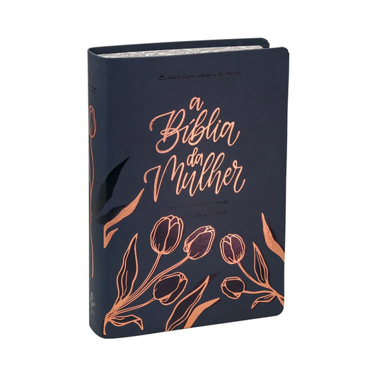 A Bíblia da Mulher | Letra Grande | NAA | Capa Luxo Azul
