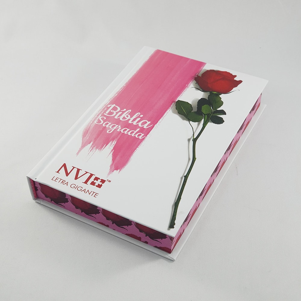 Bíblia Sagrada Botão de Rosa | NVI | Letra Gigante | Capa Dura