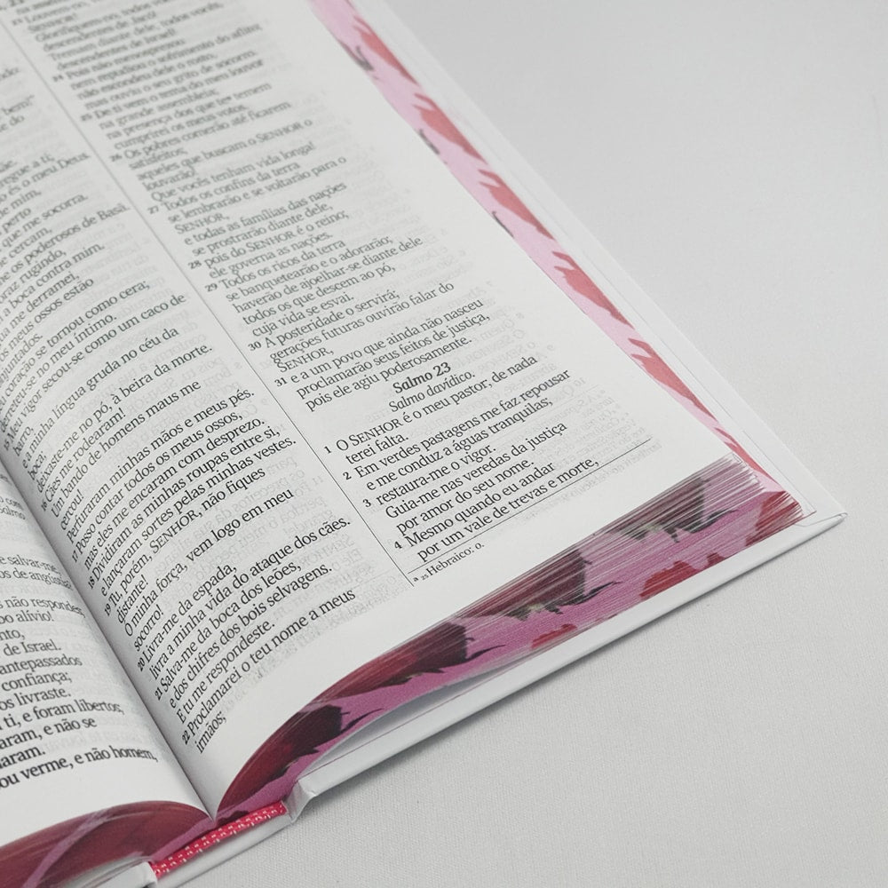 Bíblia Sagrada Botão de Rosa | NVI | Letra Gigante | Capa Dura