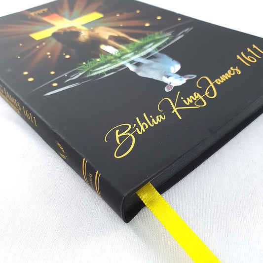 Bíblia King James 1611 Ultra Fina Lettering Bible | Letra Normal | Capa Leão e Cordeiro