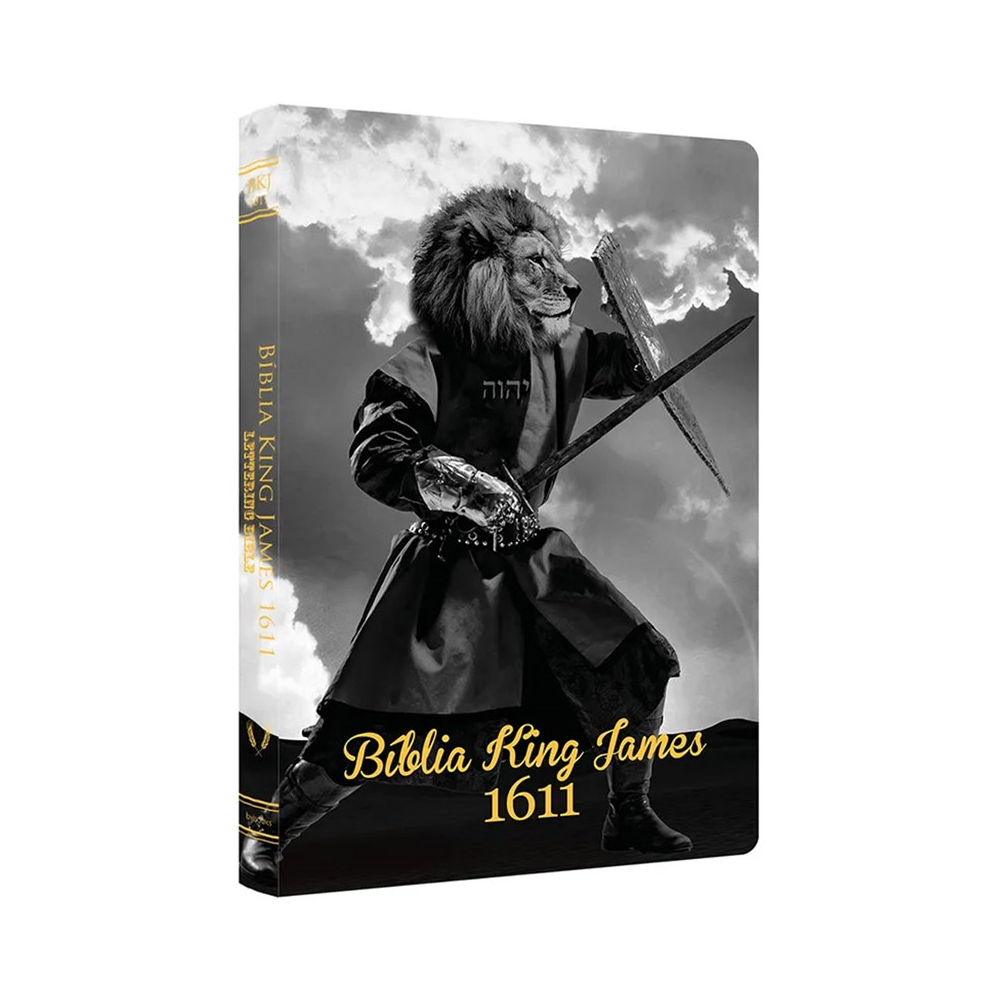 Bíblia King James 1611 Ultra Fina Lettering Bible | Letra Normal | Capa Leão Guerreiro