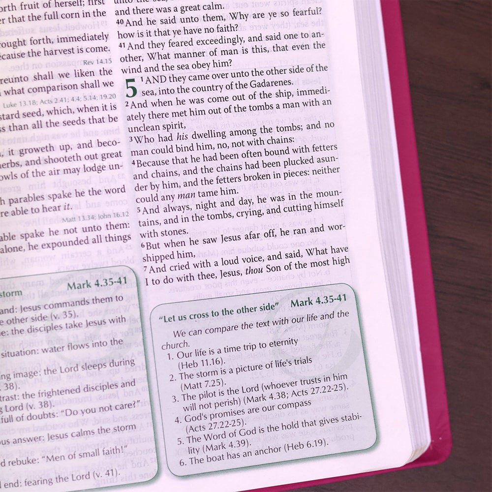 Preachers Bible | Bíblia da Pregadora em Inglês | KJV | Capa Luxo Flor