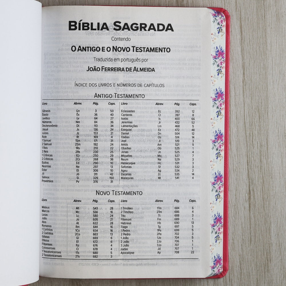 Bíblia Sagrada Slim | ARC | Capa Luxo Rosa