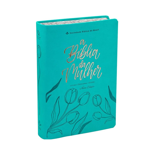 A Bíblia da Mulher | Compacta | NAA | Capa Luxo Turquesa