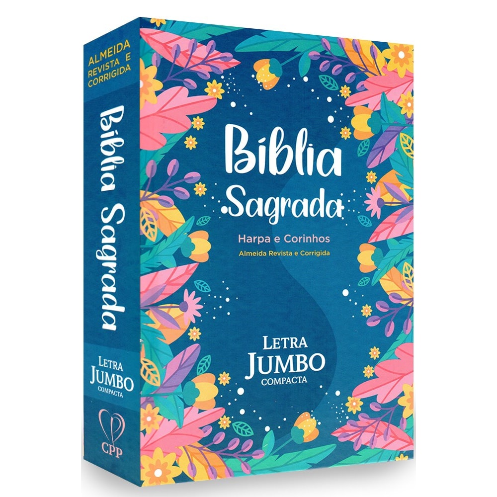 Bíblia Sagrada Letra Jumbo | ARC | Capa Dura Folhagem Azul