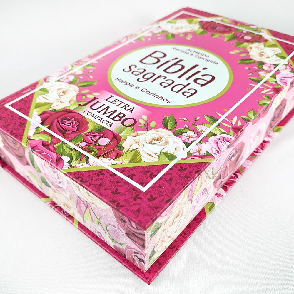 Bíblia Sagrada Letra Jumbo | ARC | Capa Dura Rosa Geométrica