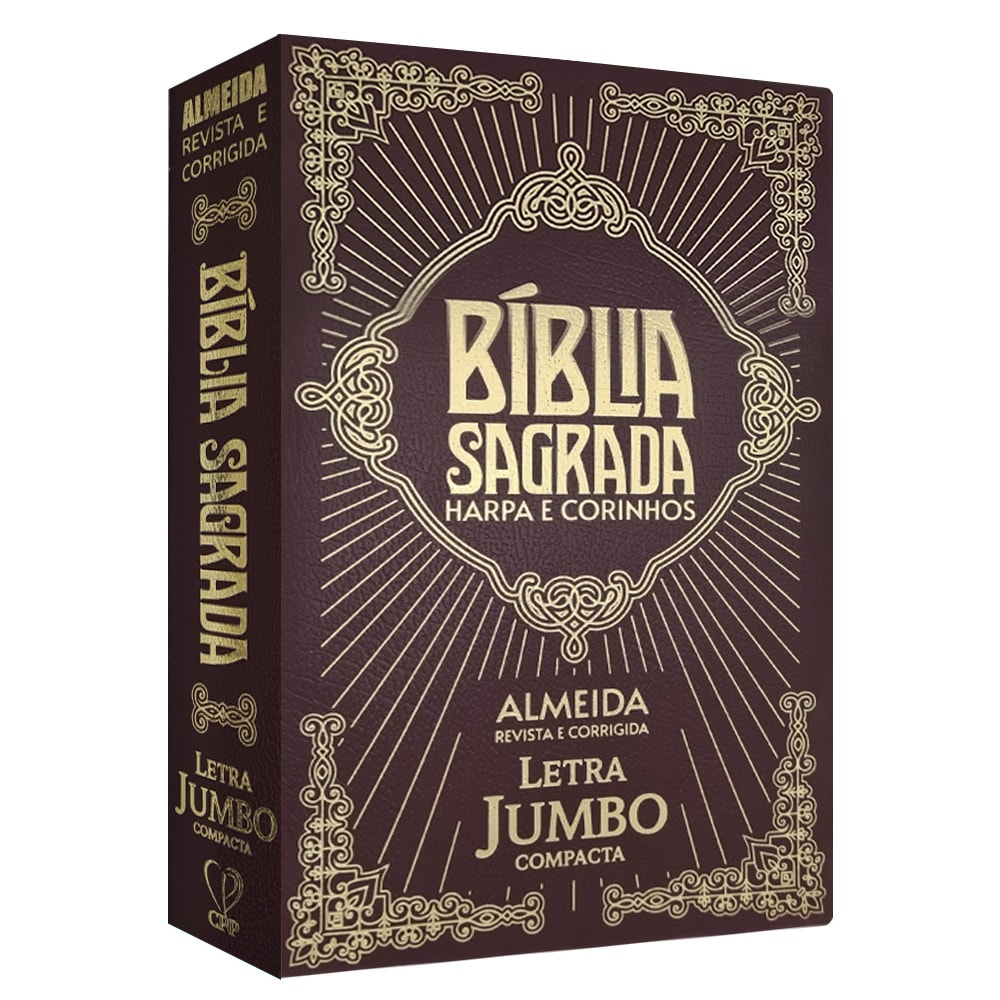 Bíblia Sagrada Letra Jumbo | ARC | Harpa Avivada | Capa Covertex Bordo