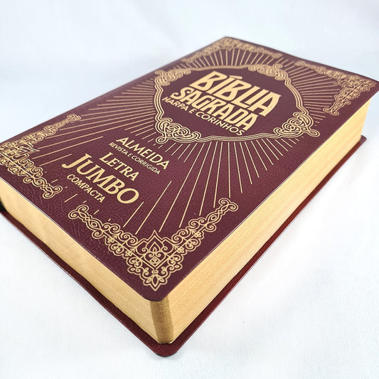 Bíblia Sagrada Letra Jumbo | ARC | Harpa Avivada | Capa Covertex Bordo