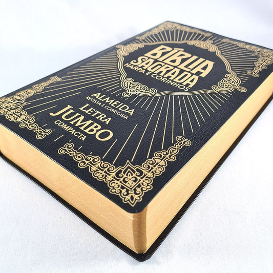 Bíblia Sagrada Letra Jumbo | ARC | Harpa Avivada | Capa Covertex Preta