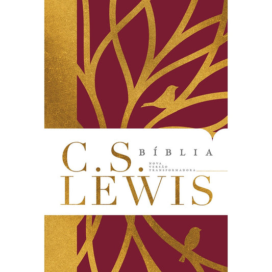 Bíblia C S Lewis | NVT | Leitura Perfeita | Capa Dura Vermelho e Dourado