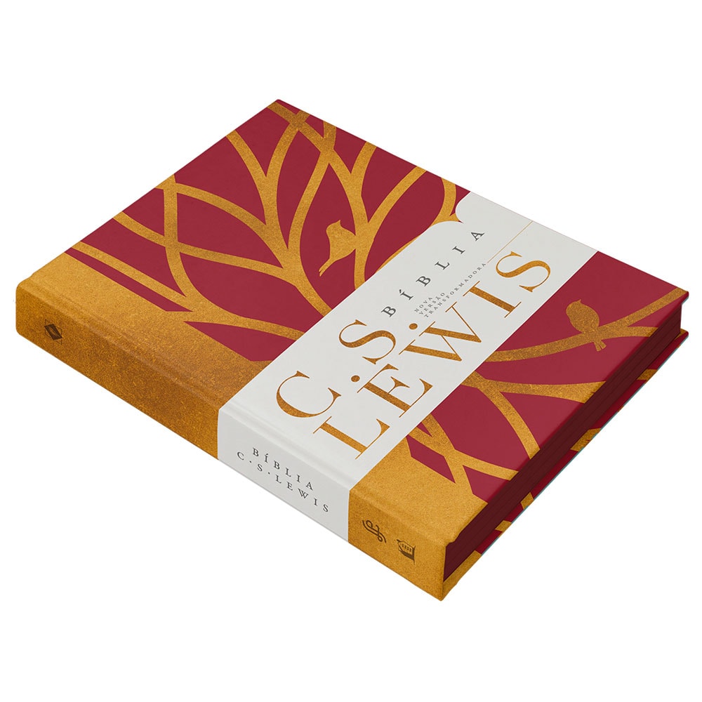 Bíblia C S Lewis | NVT | Leitura Perfeita | Capa Dura Vermelho e Dourado