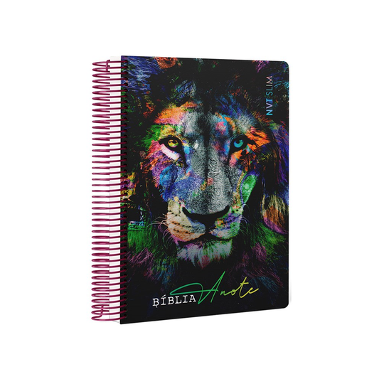 Bíblia Anote Slim | NVT | Capa Espiral Leão color
