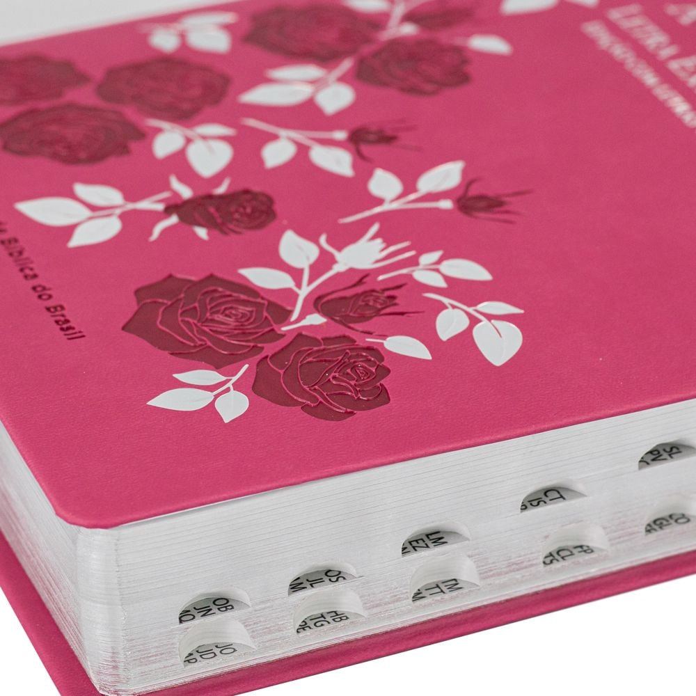 Bíblia Sagrada | Letra Extragigante | ARC | Capa Luxo Flor Pink