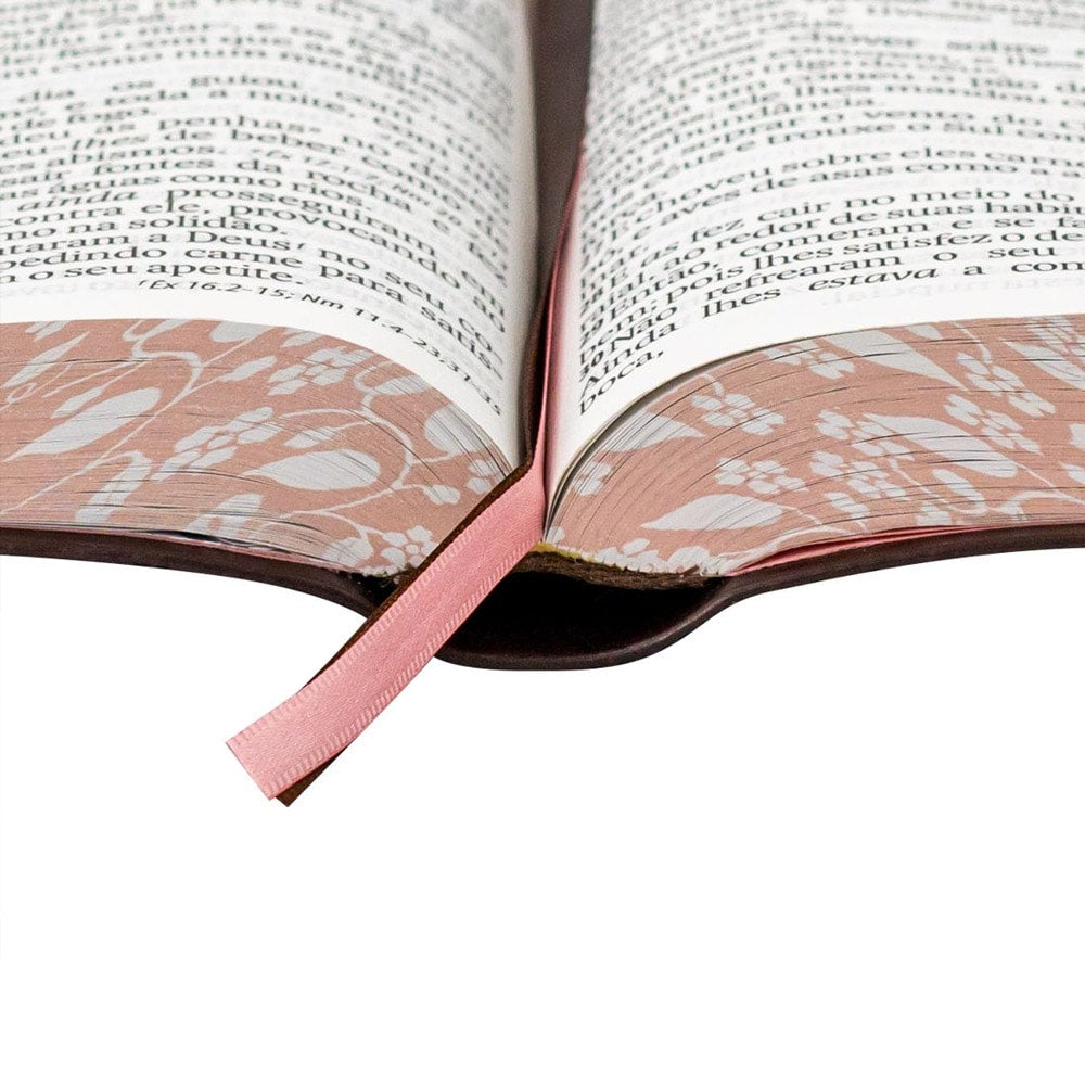 Bíblia Sagrada | Letra Supergigante | ARC | Capa Luxo Rosa e Marrom