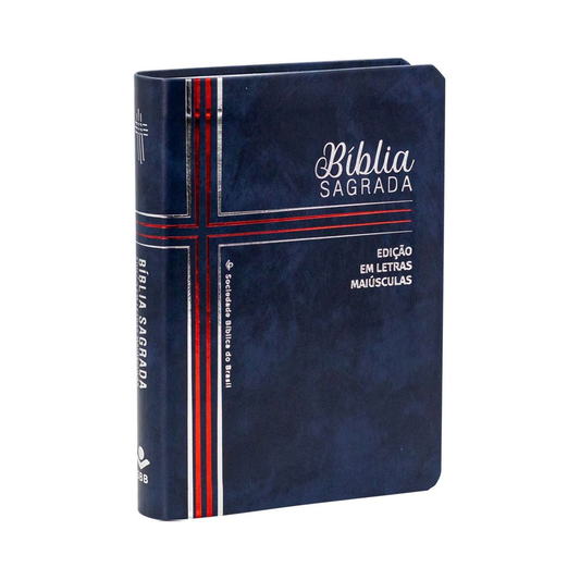 Bíblia Sagrada | Edição com  Letras Maiúsculas | NTLH | Capa Luxo Azul