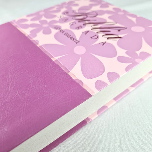 Bíblia Sagrada | Letra Gigante | NAA | Capa Luxo Primavera Violeta