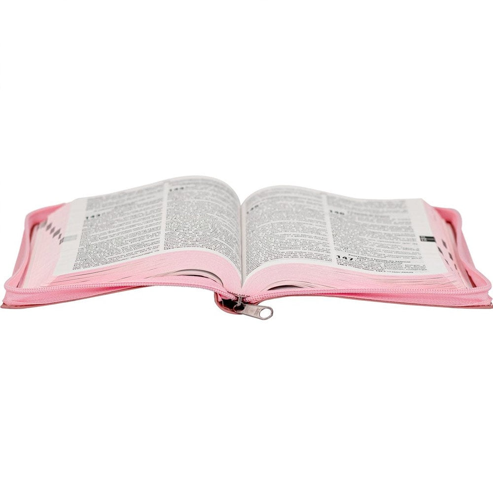 Bíblia Sagrada | ARC | Letra Grande | Capa Luxo Leão Rosa c/ Zíper