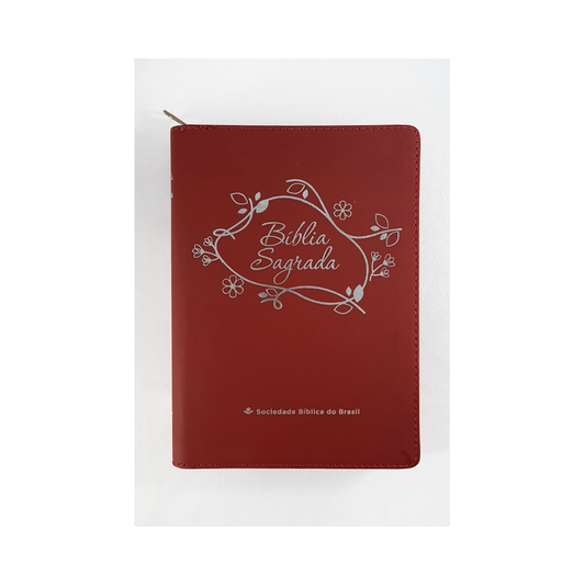 Bíblia Sagrada | ARC | Letra Grande | Capa Vinho Luxo c/Ziper