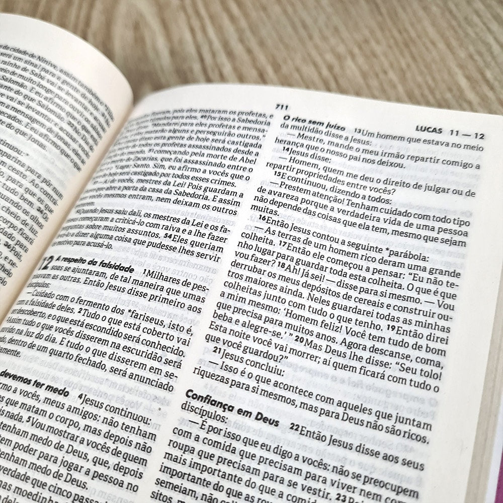 Bíblia Sagrada Média | NTLH | Letra Normal | Capa Luxo Violeta e Vermelho