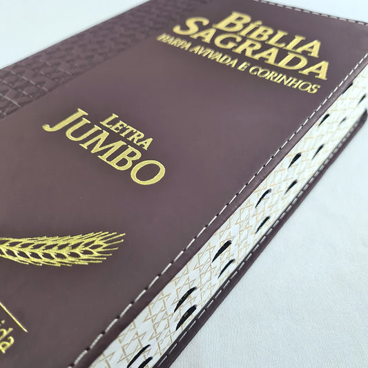 Bíblia Sagrada Compacta | ARC | Letra Jumbo | Luxo Vinho c/ Índice