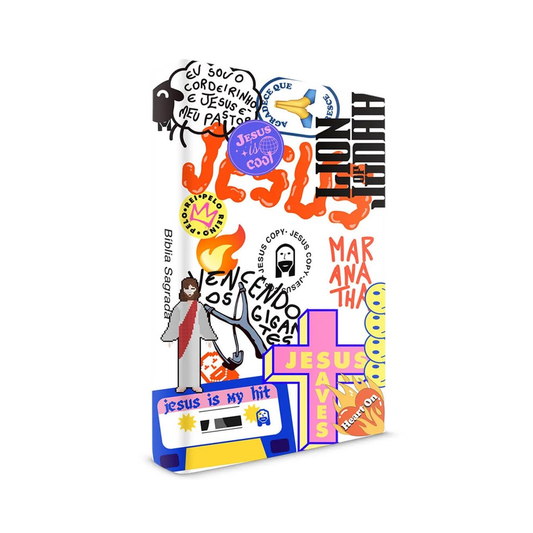 Bíblia Jesus Copy Sticker | NVI | Capa Dura Branca