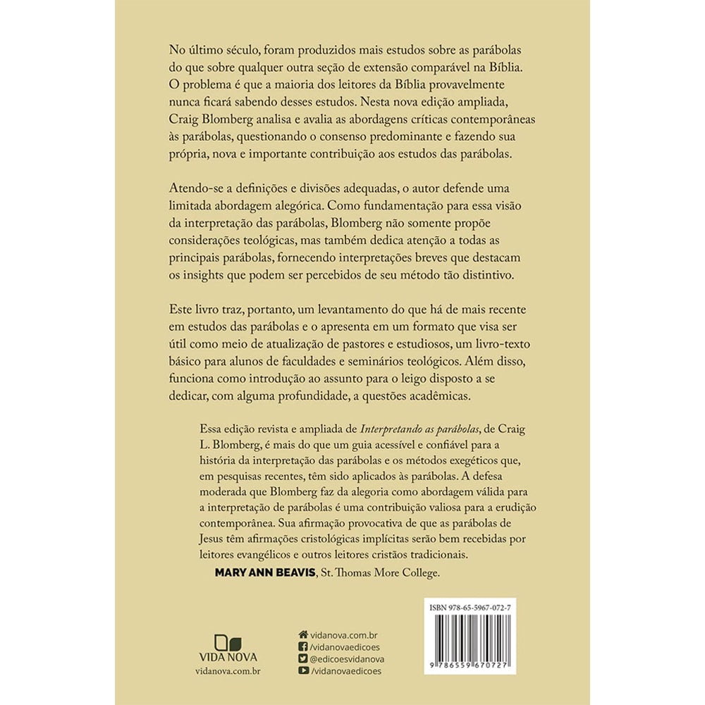 Interpretando as Parábolas | Craig L Blomberg
