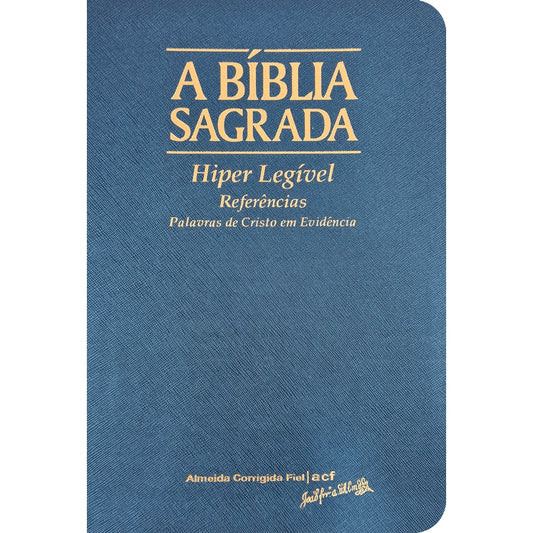 A Bíblia Sagrada | ACF | Hiper Legível | Capa Luxo Azul