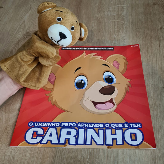 Historias Para Colorir Com Fantoche | O Ursinho Pepo Aprende o que é Carinho