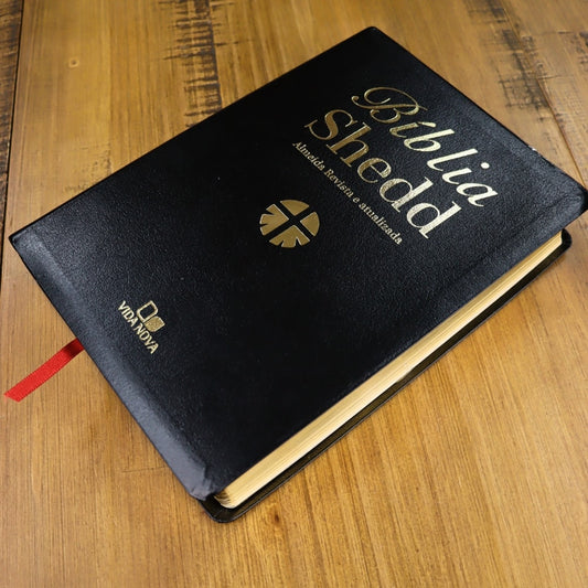 Bíblia Shedd | ARA | Letra Normal | Capa Couro Preta Bonded