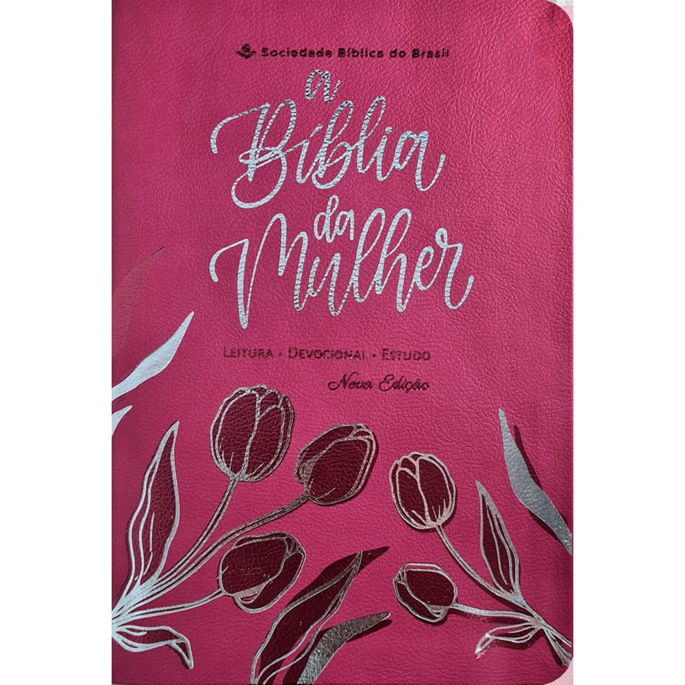 A Bíblia da Mulher | Letra Grande | ARC | Capa Luxo Rosa