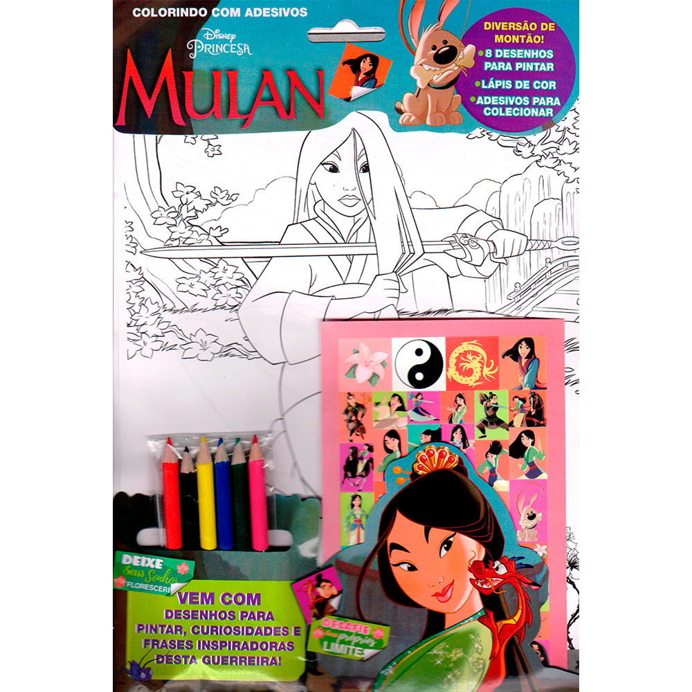 Mulan | Colorindo com Adesivos | Disney Princesa