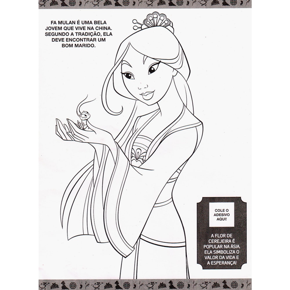 Mulan | Colorindo com Adesivos | Disney Princesa