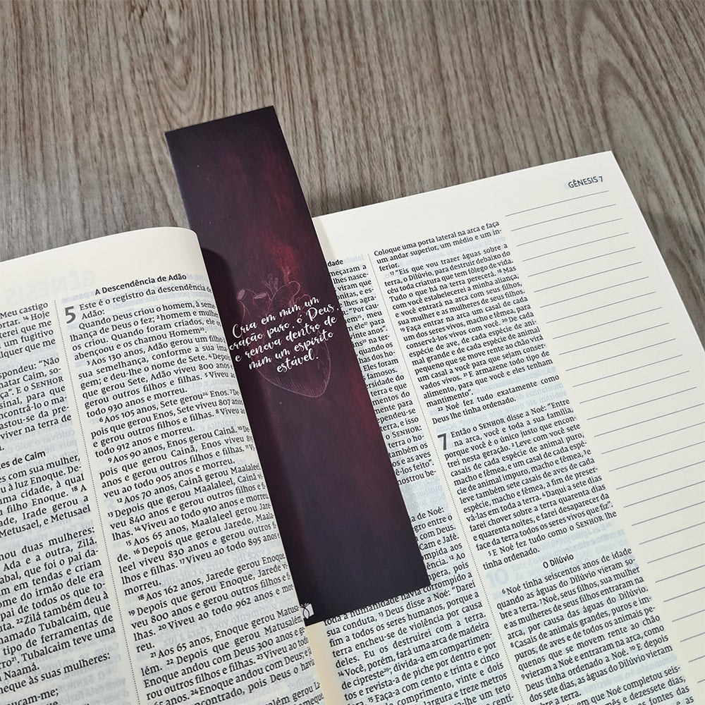 Kit 10 Marca Páginas | Cria em Mim Um Coração Puro