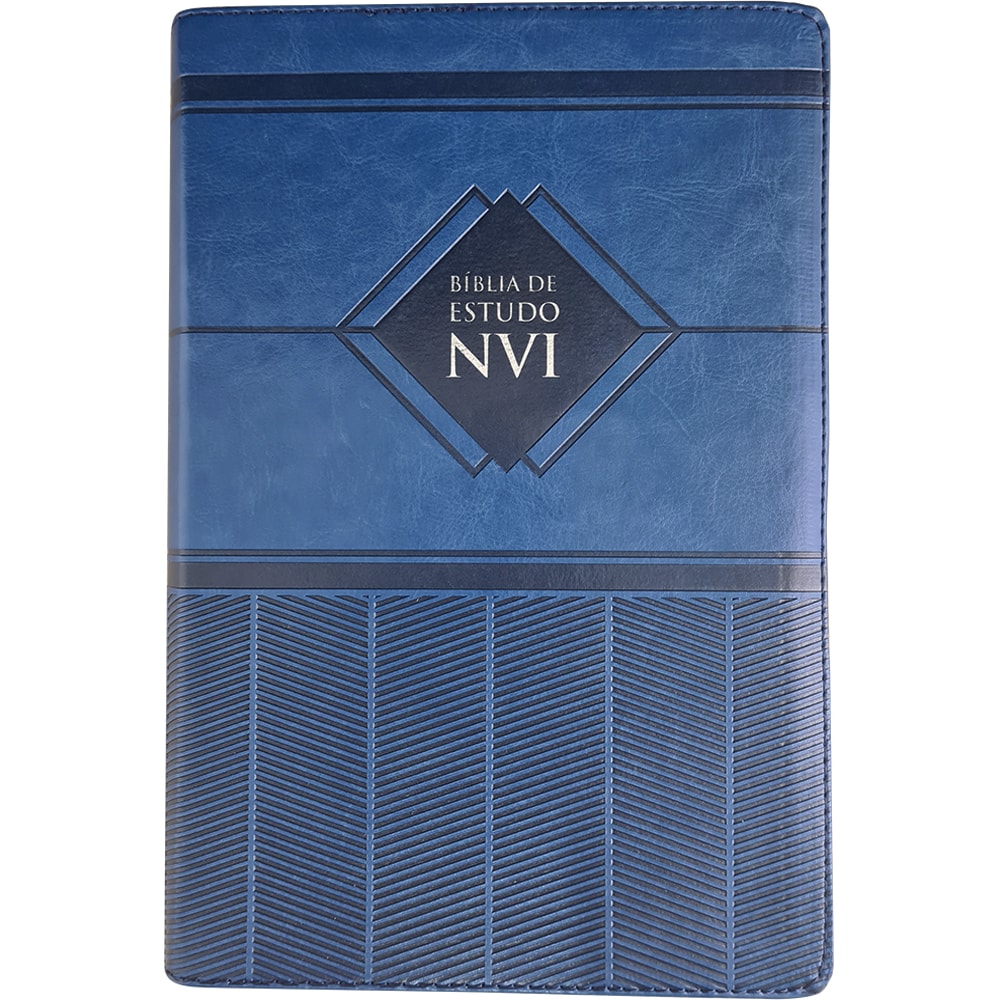 Bíblia de Estudo | NVI | Letra Normal | Capa Luxo Azul
