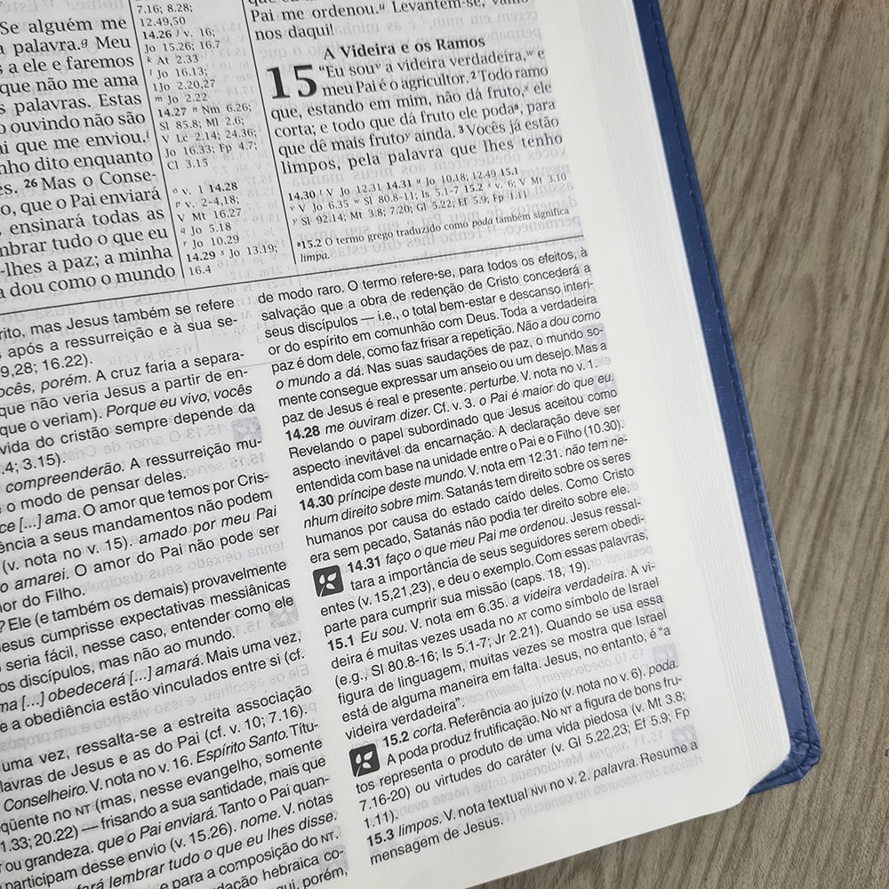 Bíblia de Estudo | NVI | Letra Normal | Capa Luxo Azul