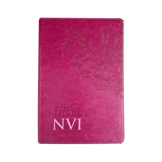 Bíblia de Estudo | NVI | Letra Normal | Capa Luxo Pink