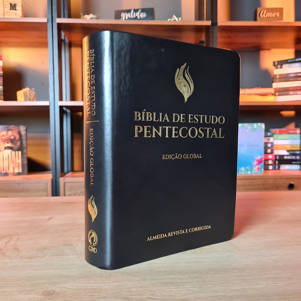 Bíblia de Estudo Pentecostal | Edição Global | ARC | Letra Grande | Capa Luxo Preta