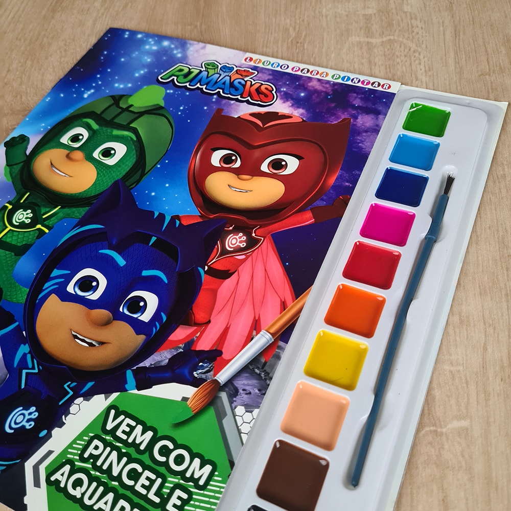 PJ Masks Livro para Pintar com Aquarela | Aventure-se