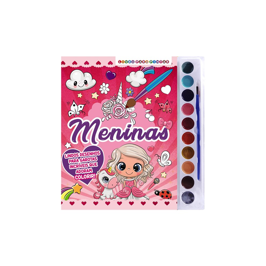 Meninas Livro para Pintar com Aquarela