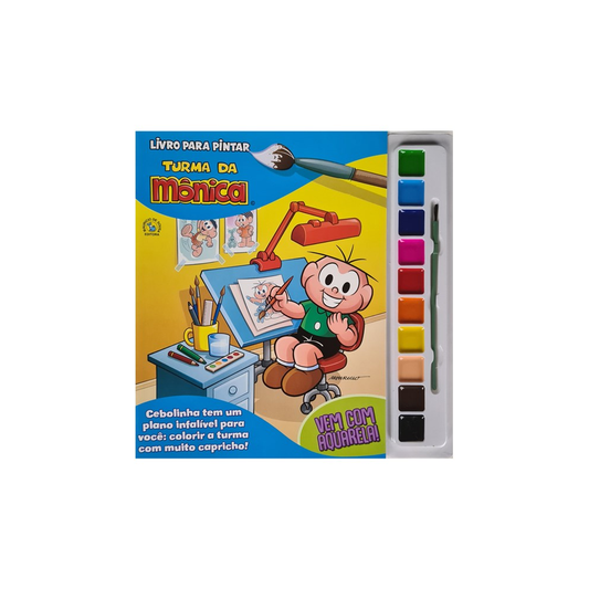 Turma da Monica Livro para Pintar com Aquarela | Cebolinha