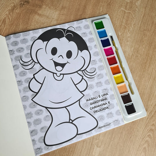 Turma da Monica Livro para Pintar com Aquarela | Magali
