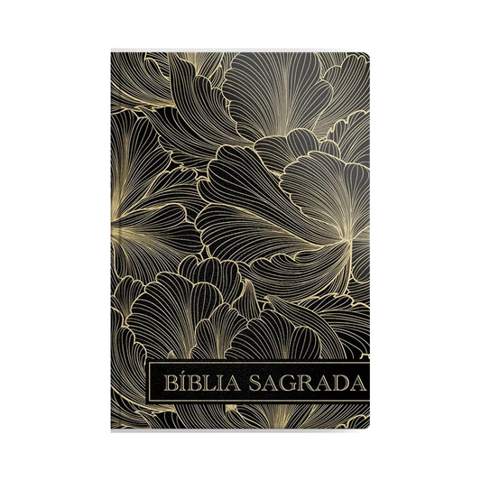 Bíblia Sagrada | ARC | Letra Grande | Capa Luxo Flor Preta