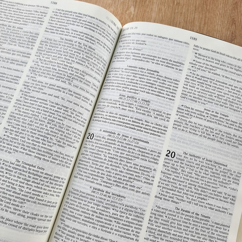 Bíblia Sagrada - Holy Bible | Português e Inglês | NVI Letra Normal | Azul