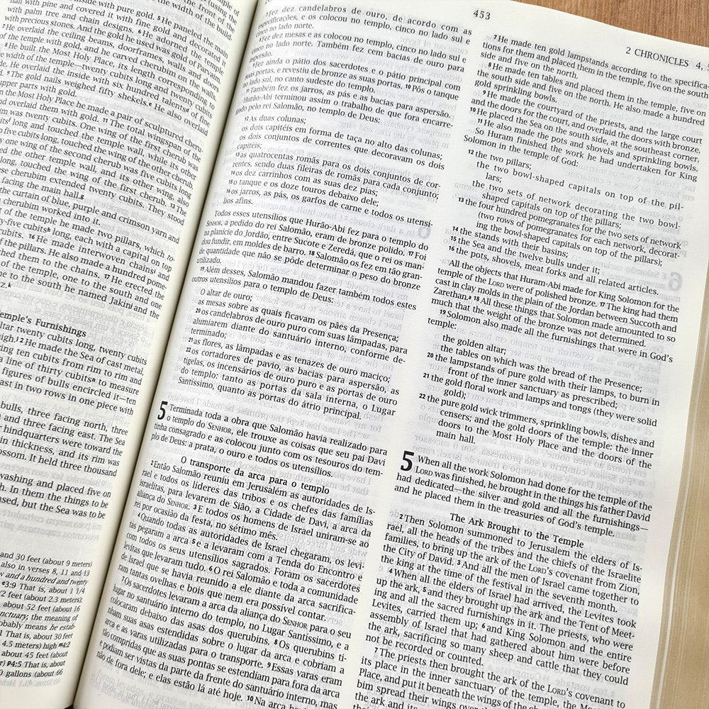 Bíblia Sagrada - Holy Bible | Português e Inglês | NVI Letra Normal | Azul