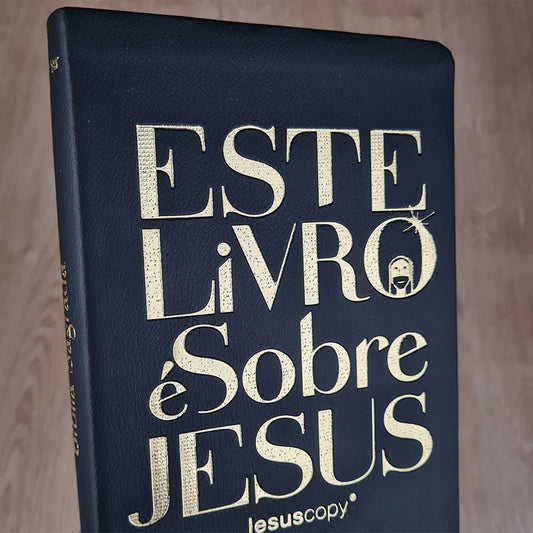 Bíblia Jesus Copy Este Livro é Sobre Jesus | NVI | Letra Normal | Capa Luxo Preta