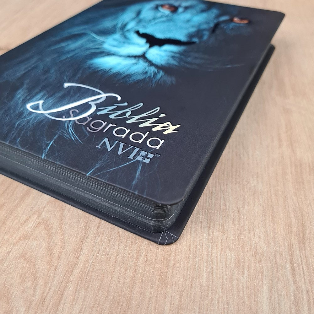 Bíblia Sagrada Leão Azul | NVI | Letra Normal | Capa Dura
