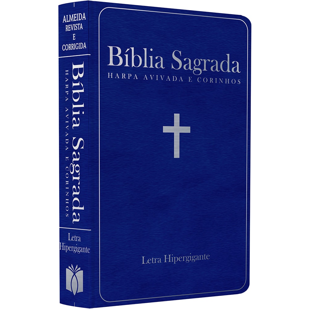 Bíblia Sagrada com Harpa Avivada e Corinhos | ARC | Letra Hipergigante | Capa Semiflexível Azul